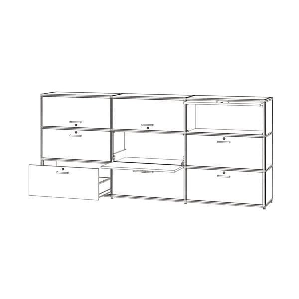 システム家具 キャビネット 3列 3段